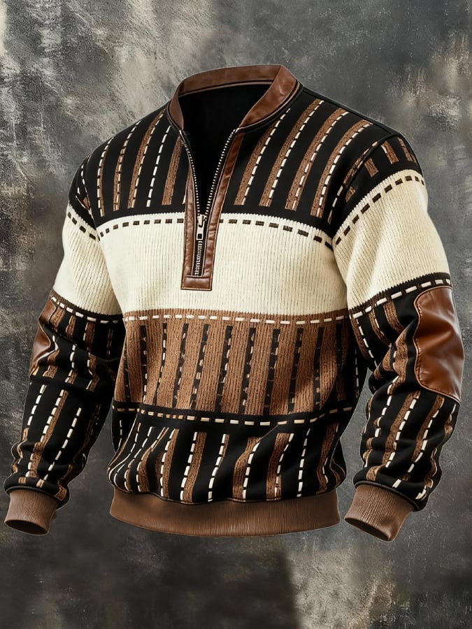 MAISON CLÉMENT PARIS™ | PULL HOMME ZIP VINTAGE MOTIF