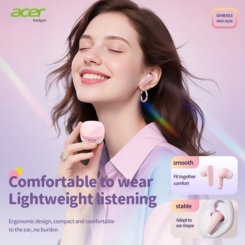Écouteurs intra-auriculaires sans fil Acer avec chargement USB-C, son stéréo – Image 7