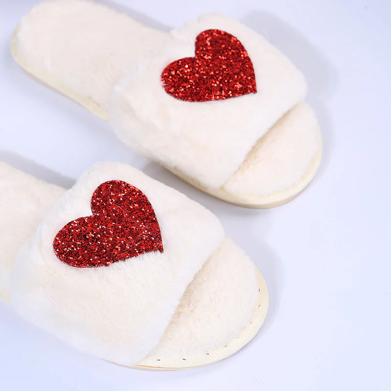 Chaussons plats et chauds en peluche pour femmes – Image 6