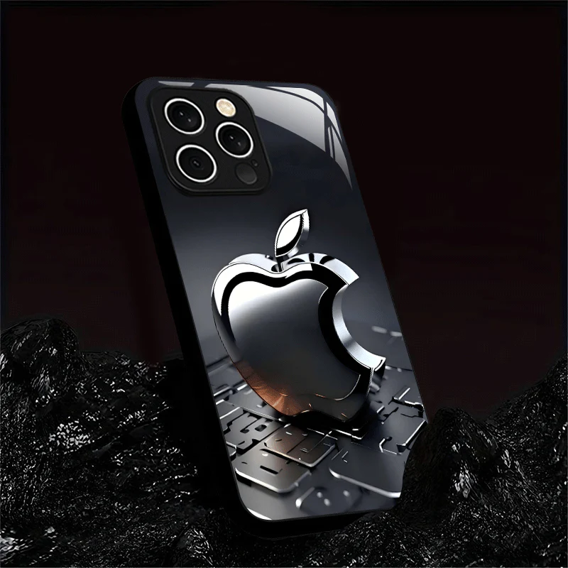 Coque en verre dépoli avec logo Apple – Image 3