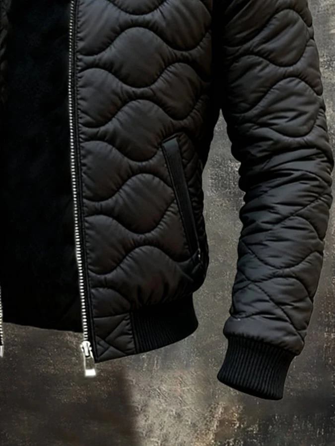 MAISON CLÉMENT PARIS™ | VESTE MATELASSÉE HOMME NOIRE LÉGÈRE ZIPPÉE – Image 4