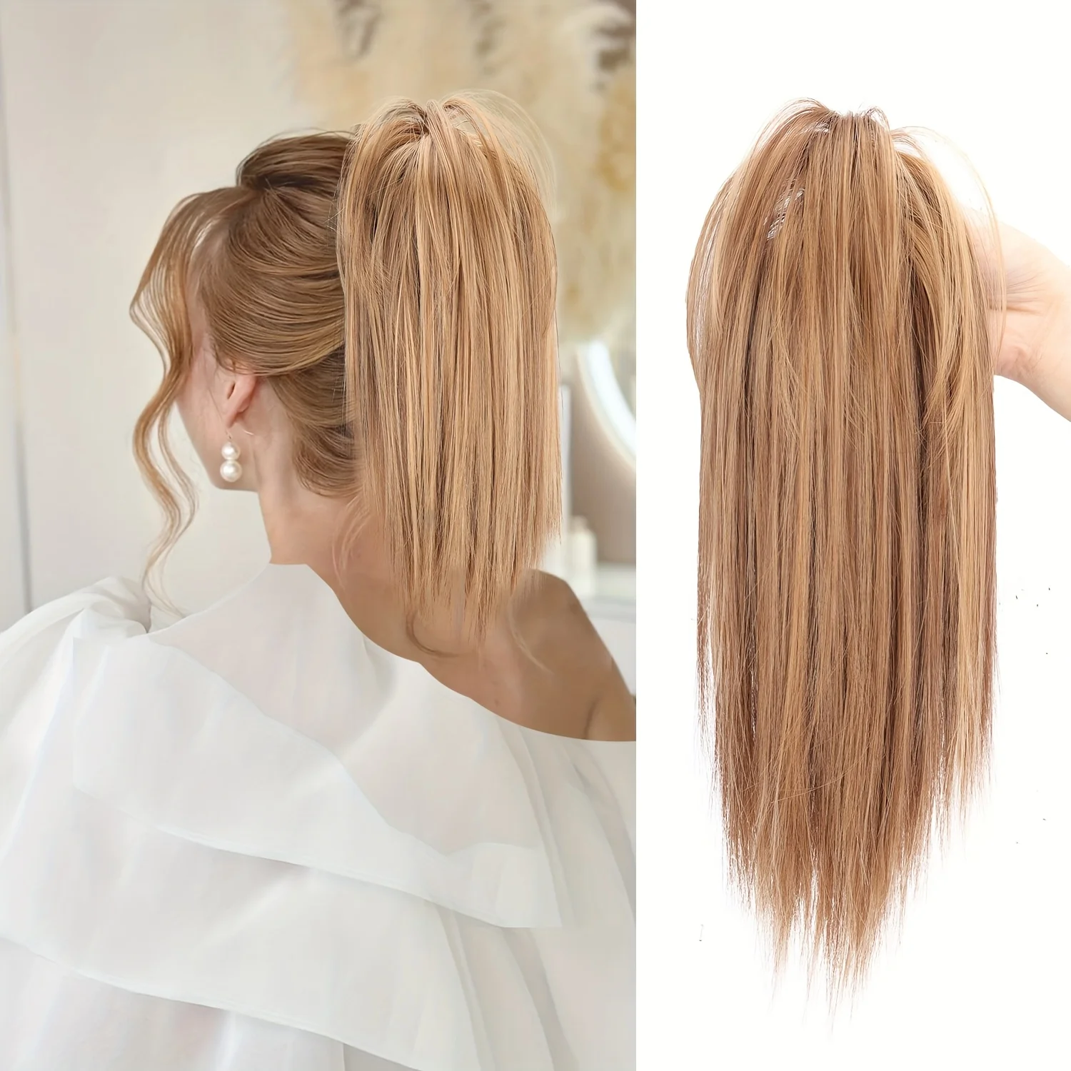 Perruque , queue de cheval pour femme - Cheveux synthétiques – Image 8