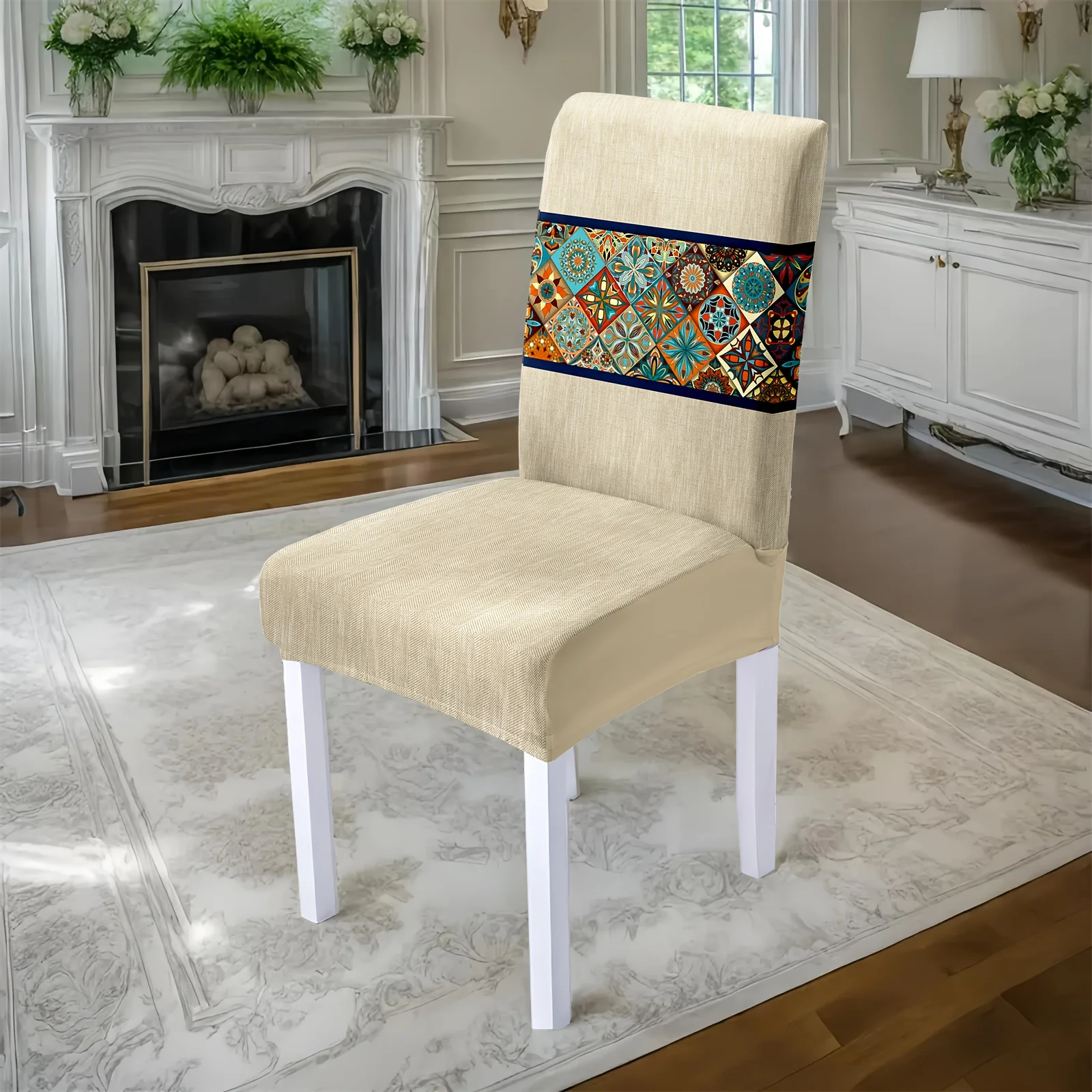 7 pièces Superbe ensemble de nappe rectangulaire + housse de chaise – Image 7