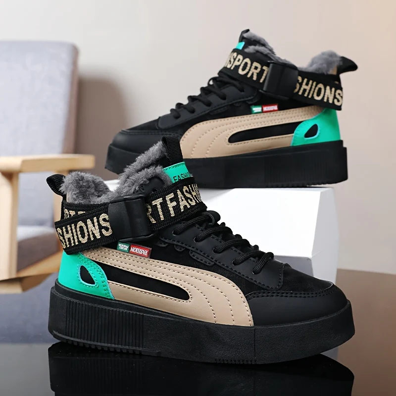 Baskets montantes pour homme en similicuir - Chaussures de sport – Image 9