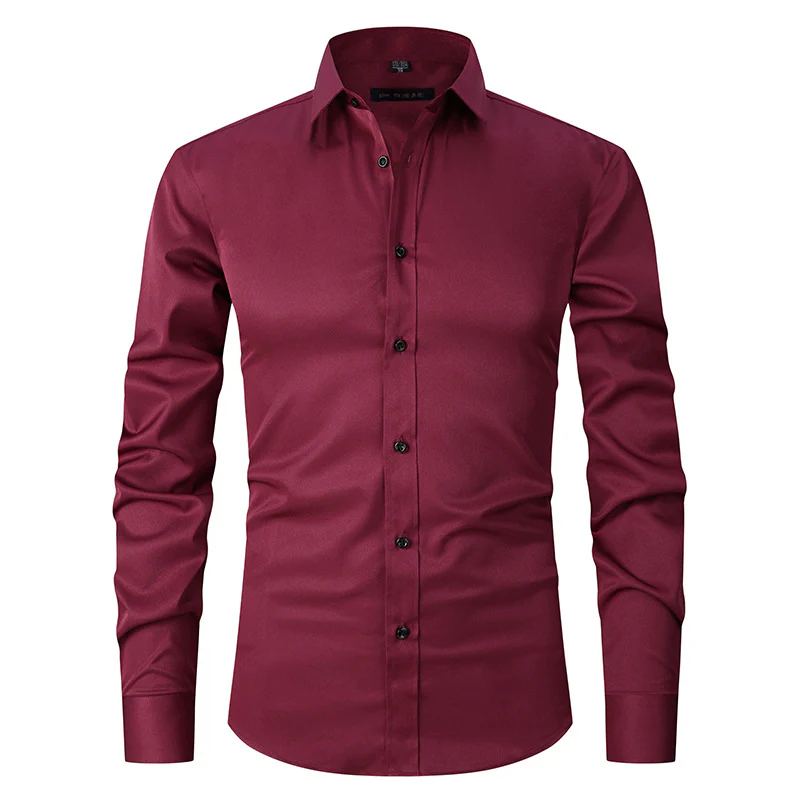 Chemise stretch homme à manches longues, coupe ajustée, sans repassage – Image 7
