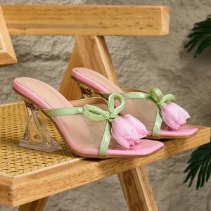 Sandales Mary Jane à bout carré et nœud pour femme