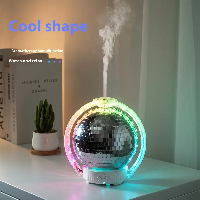 Diffuseur d'arômes à ultrasons automatique avec boule laser rotative colorée – Image 3