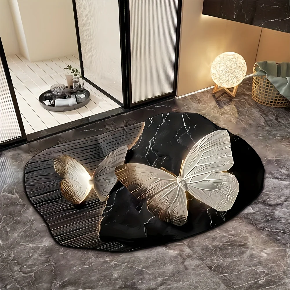 Tapis de bain papillon à motif floral – Image 6