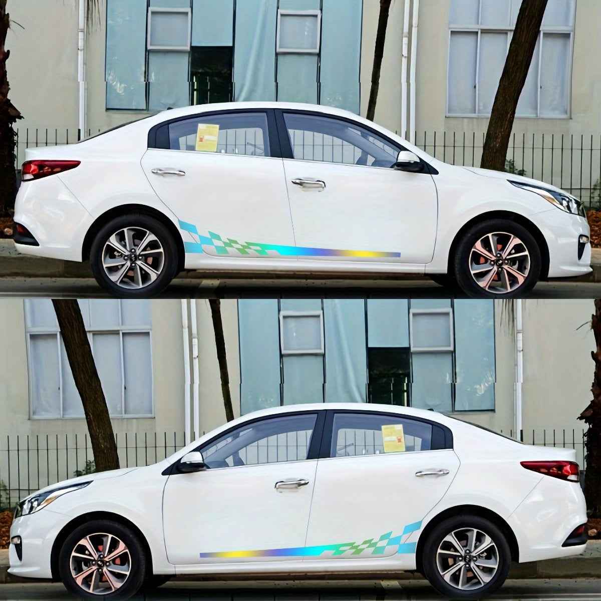 Paire de bandes latérales holographiques de 196,09 cm « Voiture de course » – Image 3