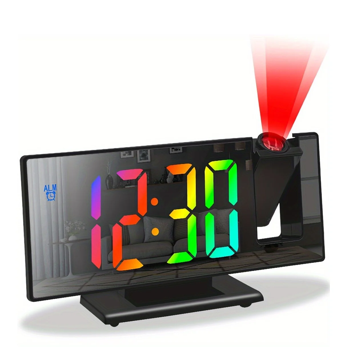 1 réveil NieNie rotatif à 180° avec projection et surface miroir, affichage LED – Image 5