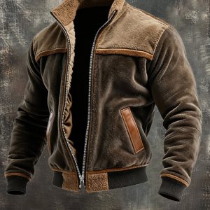 MAISON CLÉMENT PARIS™ | VESTE CHAUDE EN VELOURS ET CUIR DOUBLÉE POLAIRE