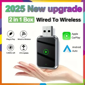 Adaptateur CarPlay sans fil 2 en 1, interface USB