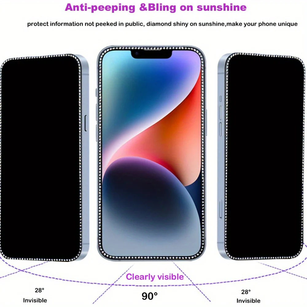 Lot de 2 films de protection d'écran pailletés pour iPhone – Image 5