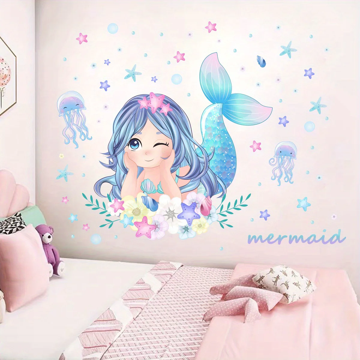 Autocollant mural créatif, motif sirène – Image 2