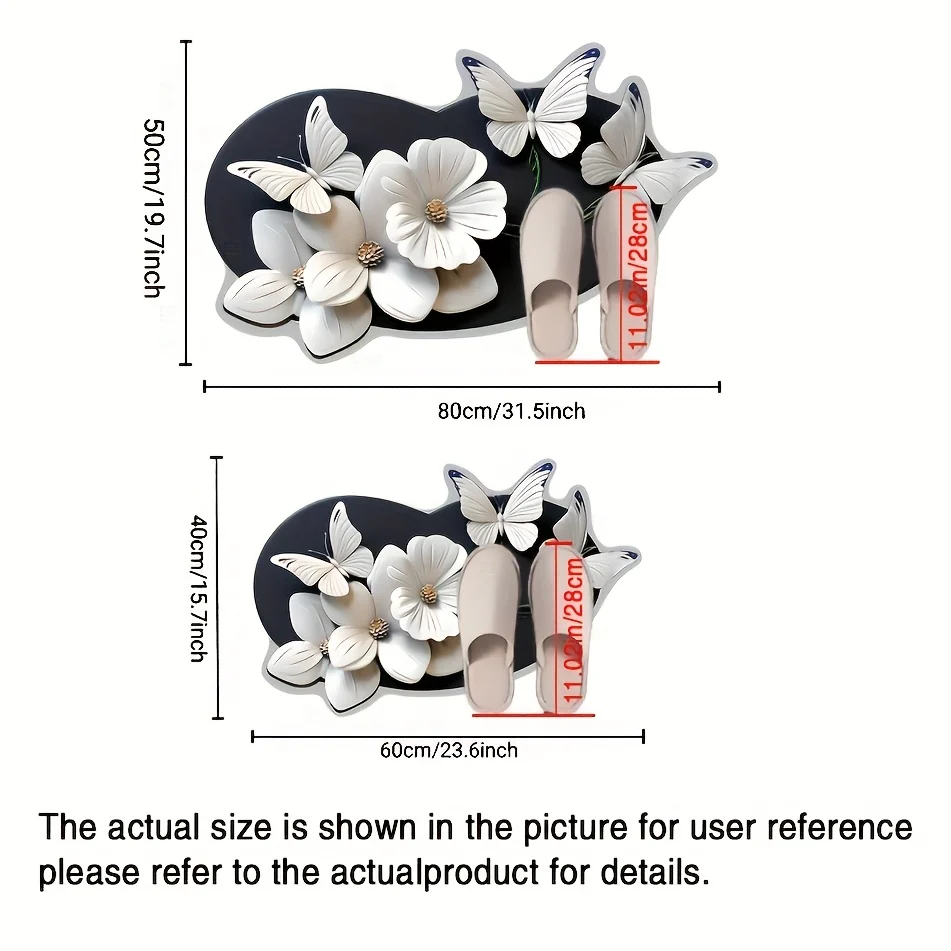 Tapis de bain papillon à motif floral – Image 5