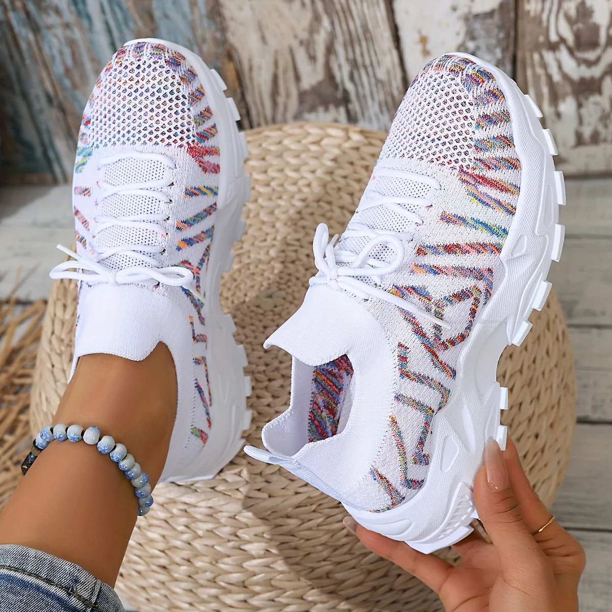 Baskets décontractées à lacets pour femme