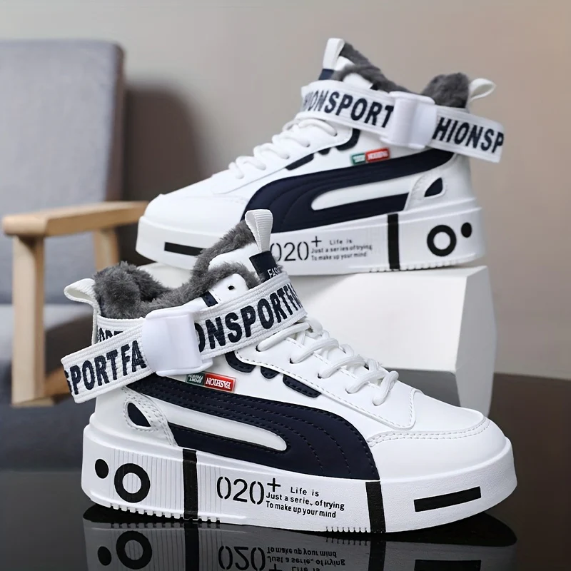 Baskets montantes pour homme en similicuir - Chaussures de sport – Image 2