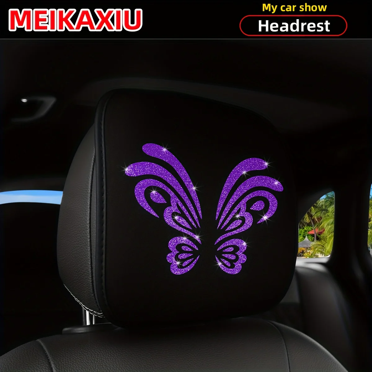 1. Coussin d'appui-tête de voiture confortable et respirant, motif papillon – Image 8