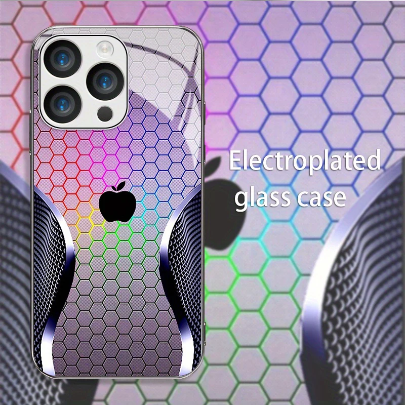 Coque de protection en verre argenté galvanisé de haute qualité avec logo Apple – Image 5