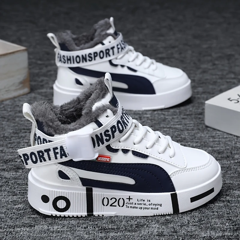 Baskets montantes pour homme en similicuir - Chaussures de sport – Image 3