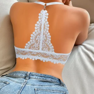 Soutien-gorge push-up pour femme avec armatures et bordure en dentelle