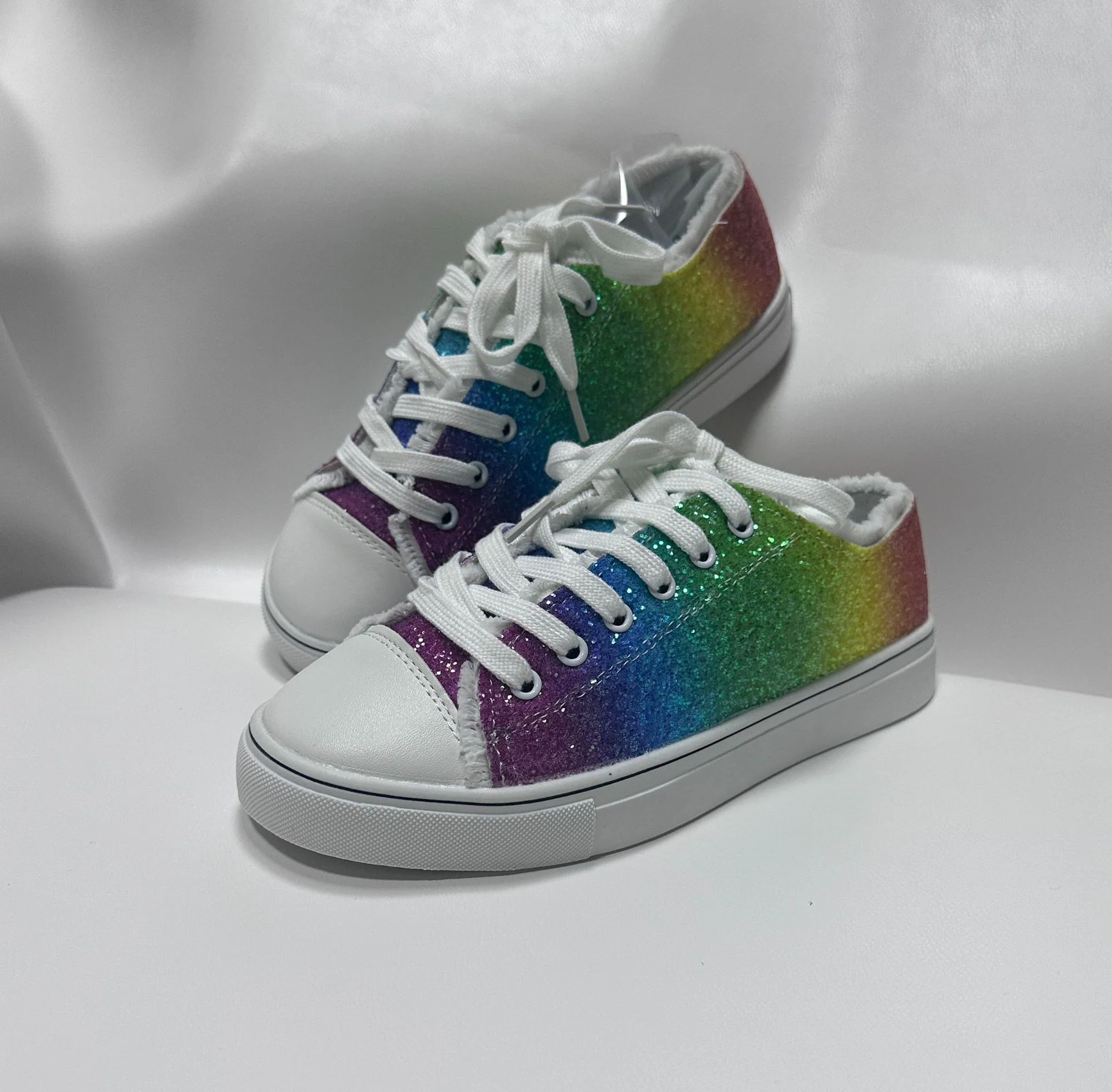 Chaussures de skateboard plates décontractées à paillettes dégradées 3D – Image 5