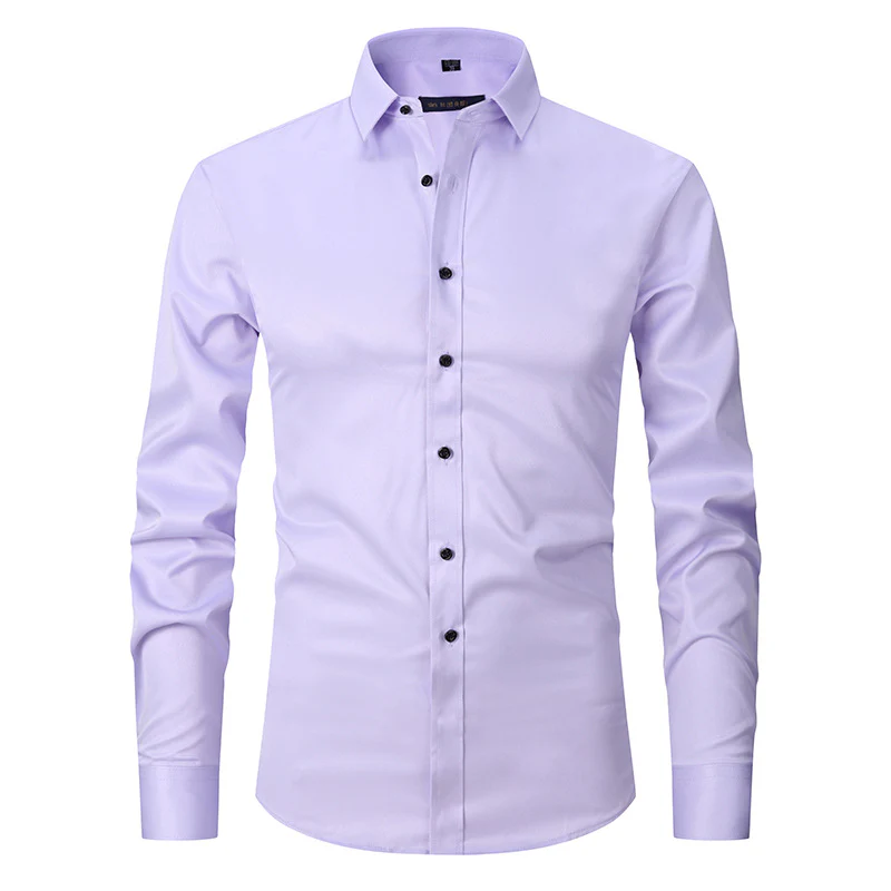 Chemise stretch homme à manches longues, coupe ajustée, sans repassage – Image 6