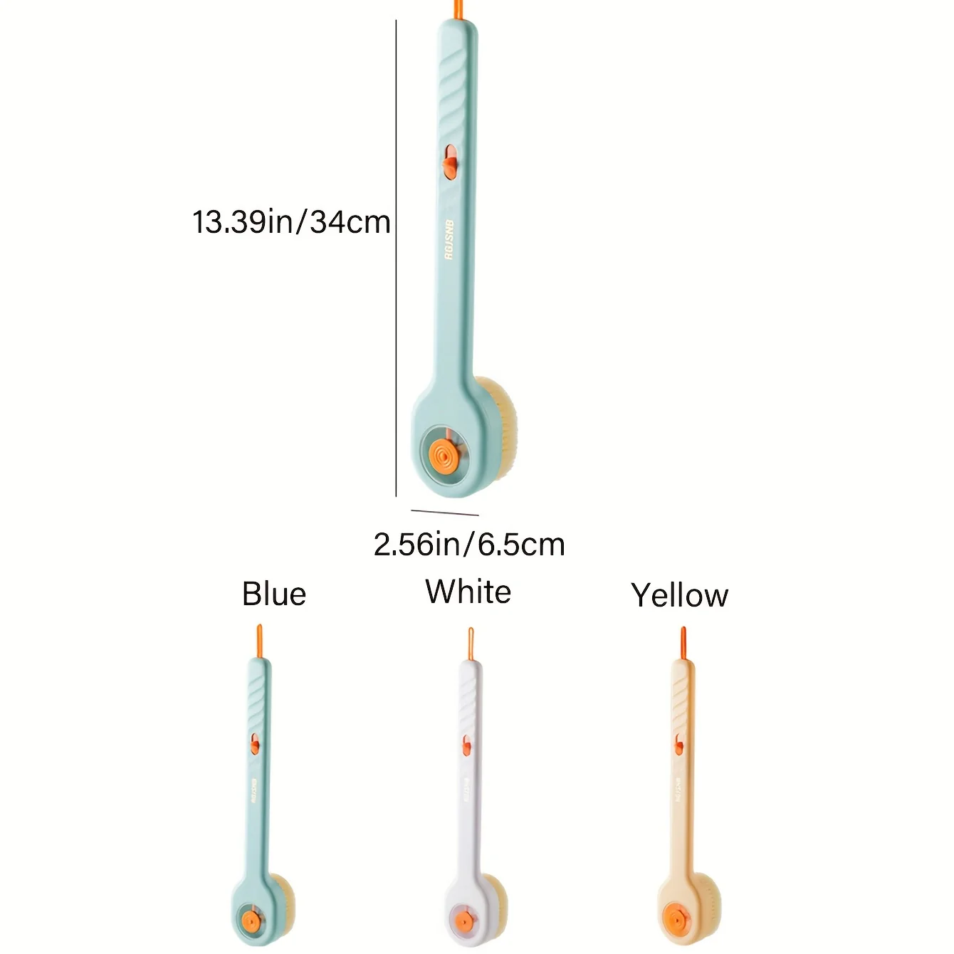 1 brosse de bain avec un long manche en nylon pour frotter le dos et une boule de bain exfoliante – Image 5