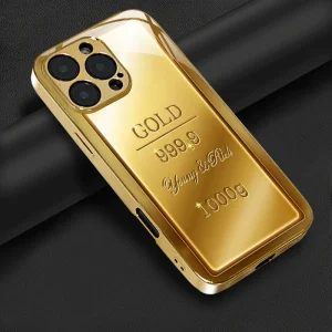 Coque de téléphone galvanisée légère et tendance avec motif doré, IPHONE