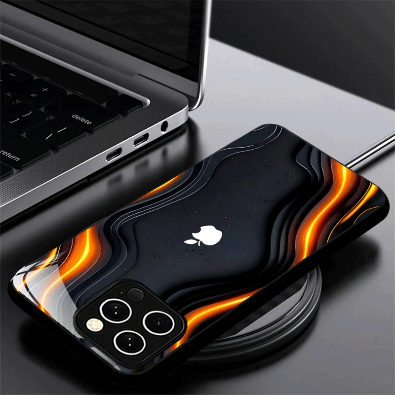 Coque en verre dépoli avec motif logo Apple – Image 6