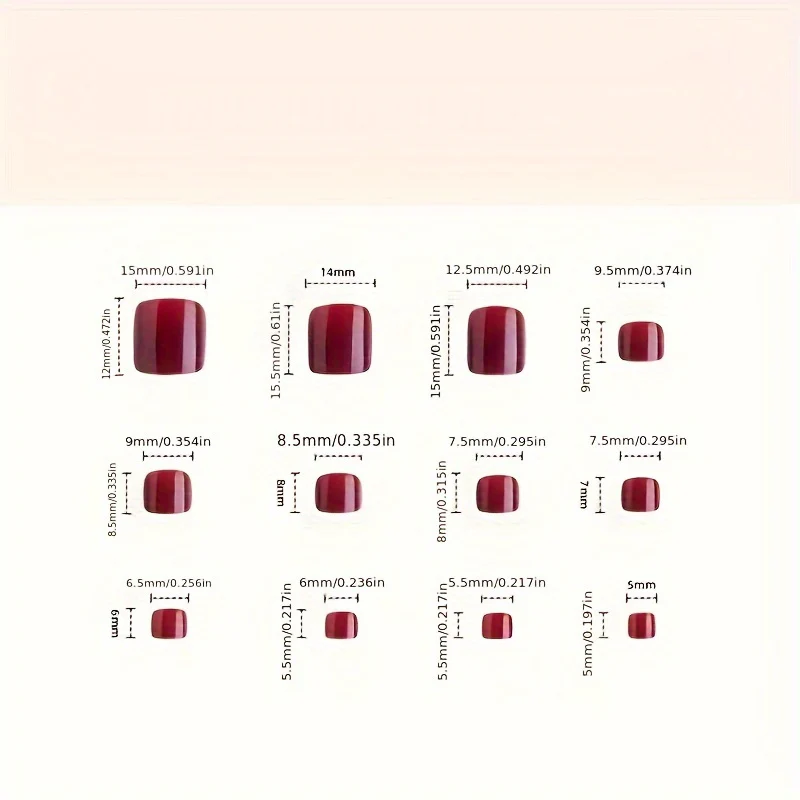 Lot de faux ongles carrés courts mats et clairs – Image 4