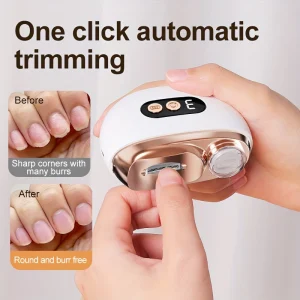 Coupe-ongles électrique intelligent 2 en 1, outil de manucure et de polissage