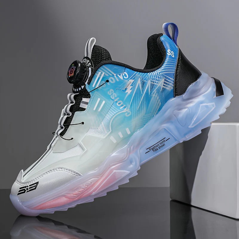 1 paire de baskets mode, chaussures de ville décontractées à lacets