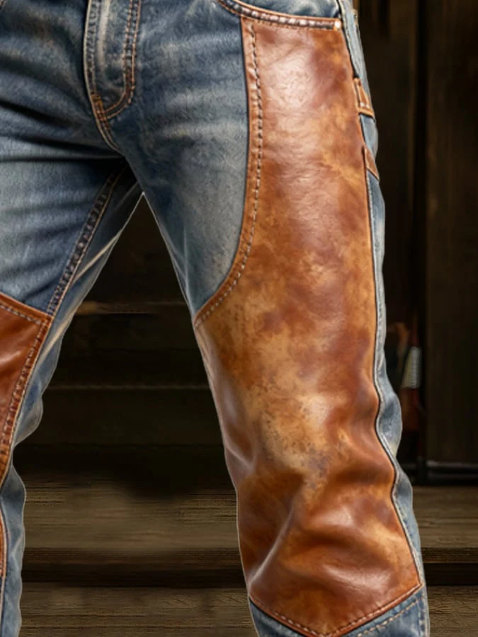 MAISON CLÉMENT PARIS™ | JEAN BIKER CUIR PATCHWORK – Image 5