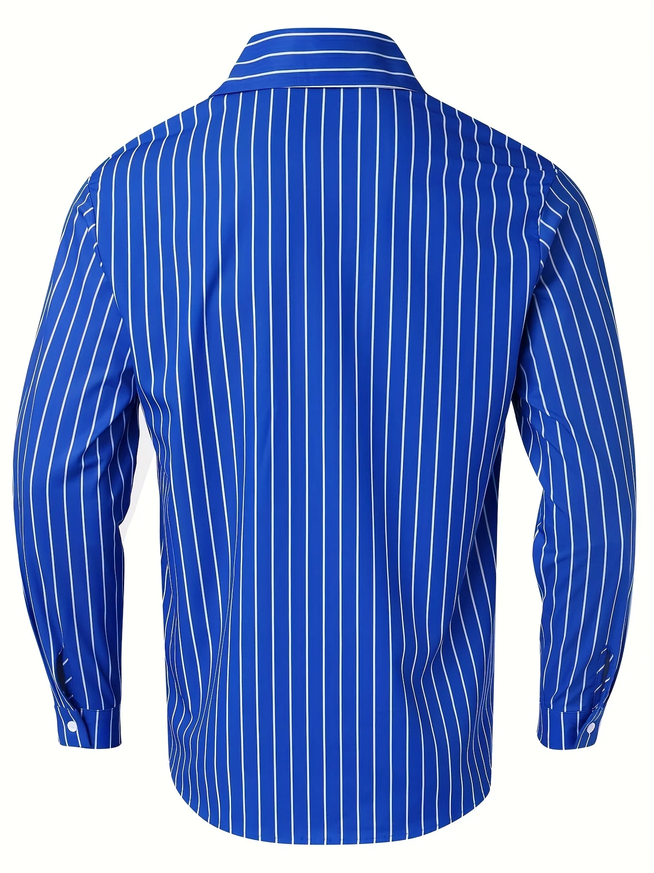 Chemise boutonnée à manches longues et rayures décontractée pour homme – Image 6