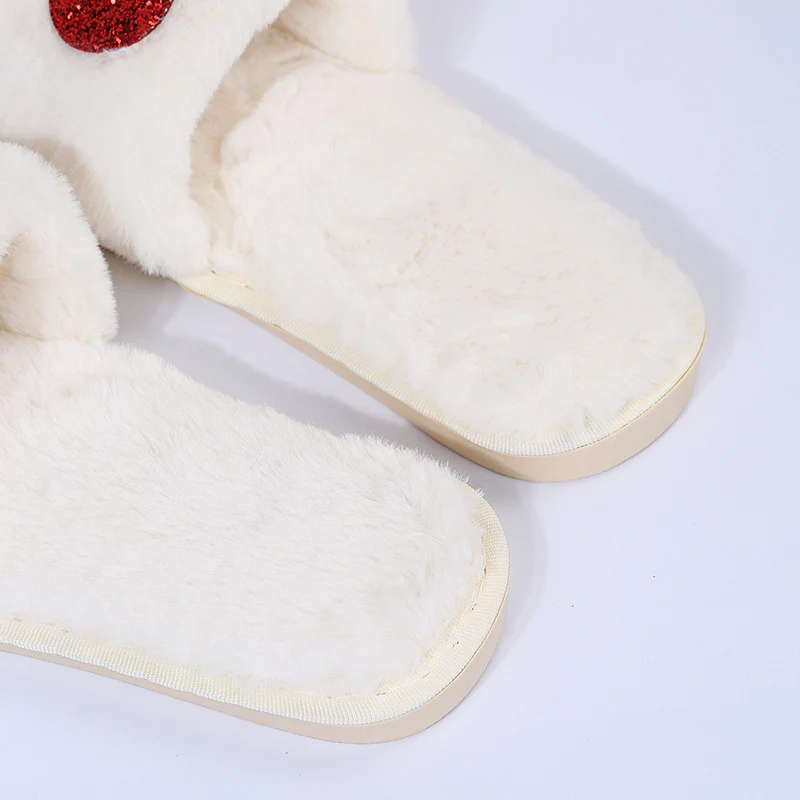 Chaussons plats et chauds en peluche pour femmes – Image 4