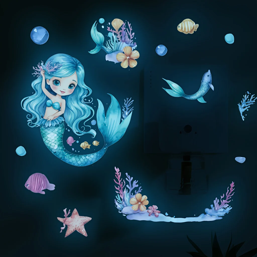 Autocollants phosphorescents sirène bleue – Image 2