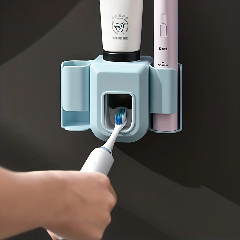 1 porte-brosse à dents avec distributeur automatique de dentifrice – Image 4