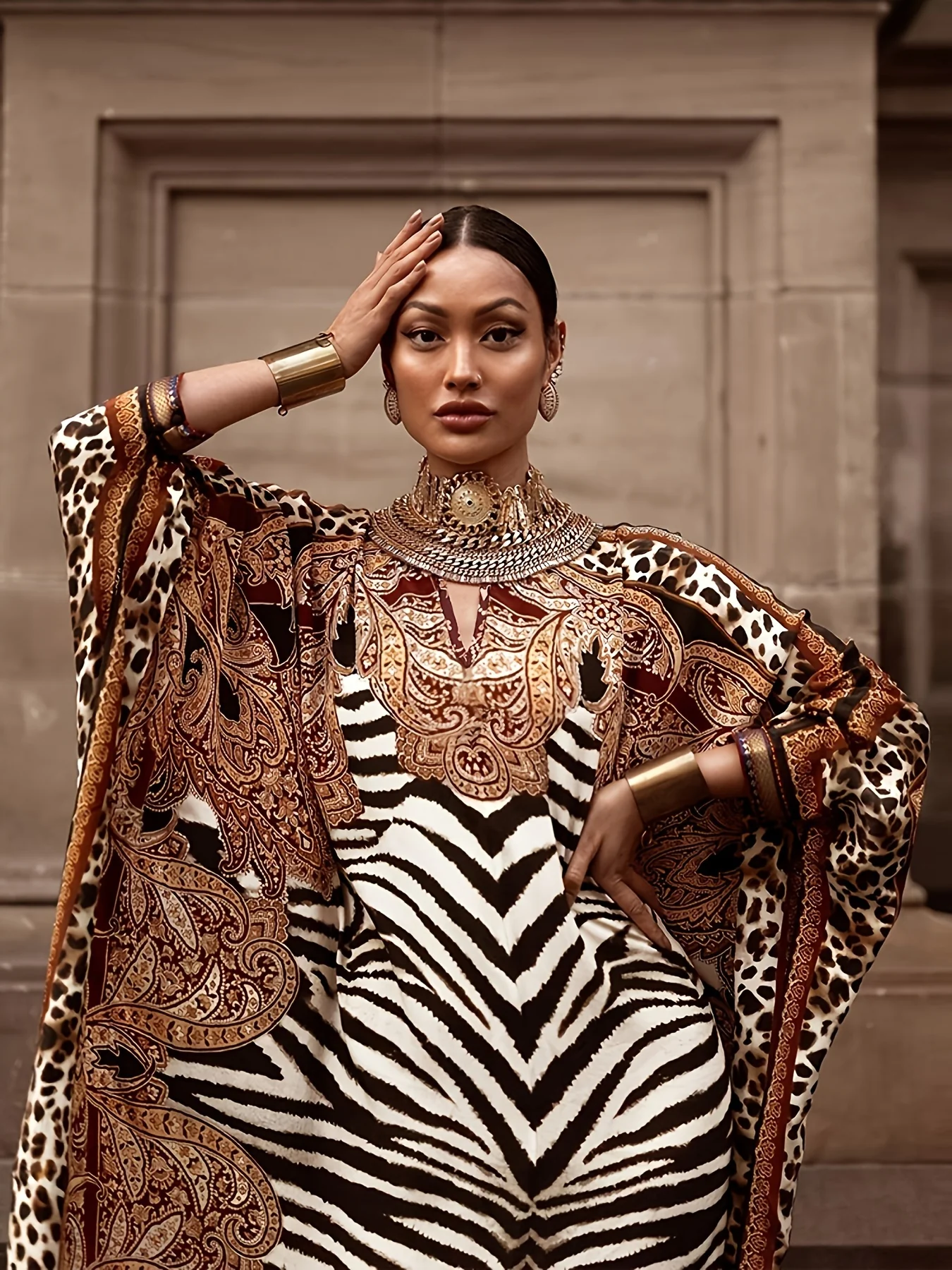 Robe ample grande taille à imprimé zèbre, décontractée – Image 5