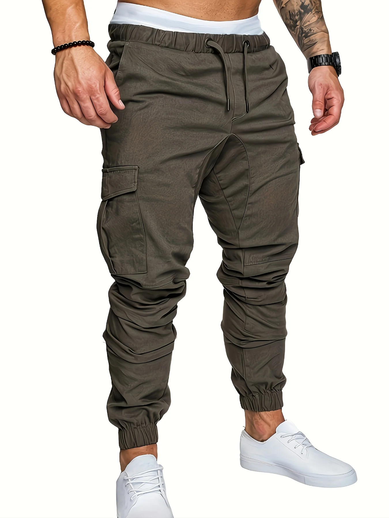 Pantalon cargo robuste pour homme avec design multi-poches, taille réglable – Image 9