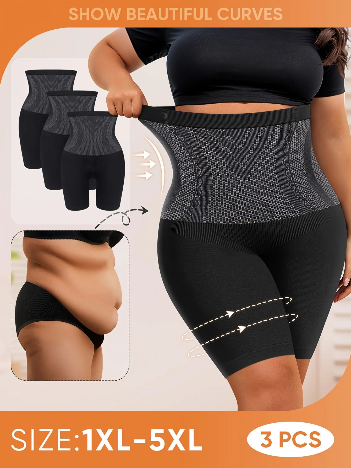 Lot de 3 culottes gainantes grande taille pour femme – Image 2