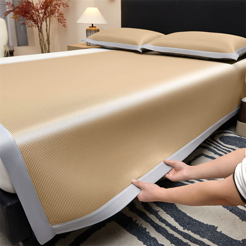 Tapis rafraîchissant + 2 taie d'oreiller, effet fraîcheur estivale, doux et respirant pour résister à la chaleur intense, idéal pour les chambres, pliable pour un rangement facile. – Image 7