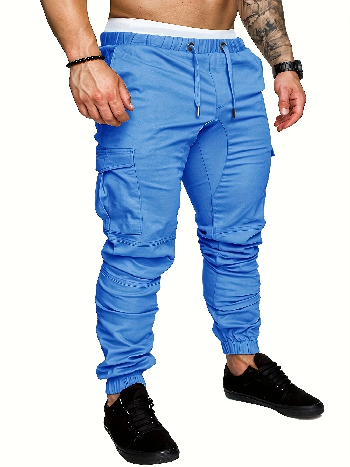 Pantalon cargo robuste pour homme avec design multi-poches, taille réglable – Image 4