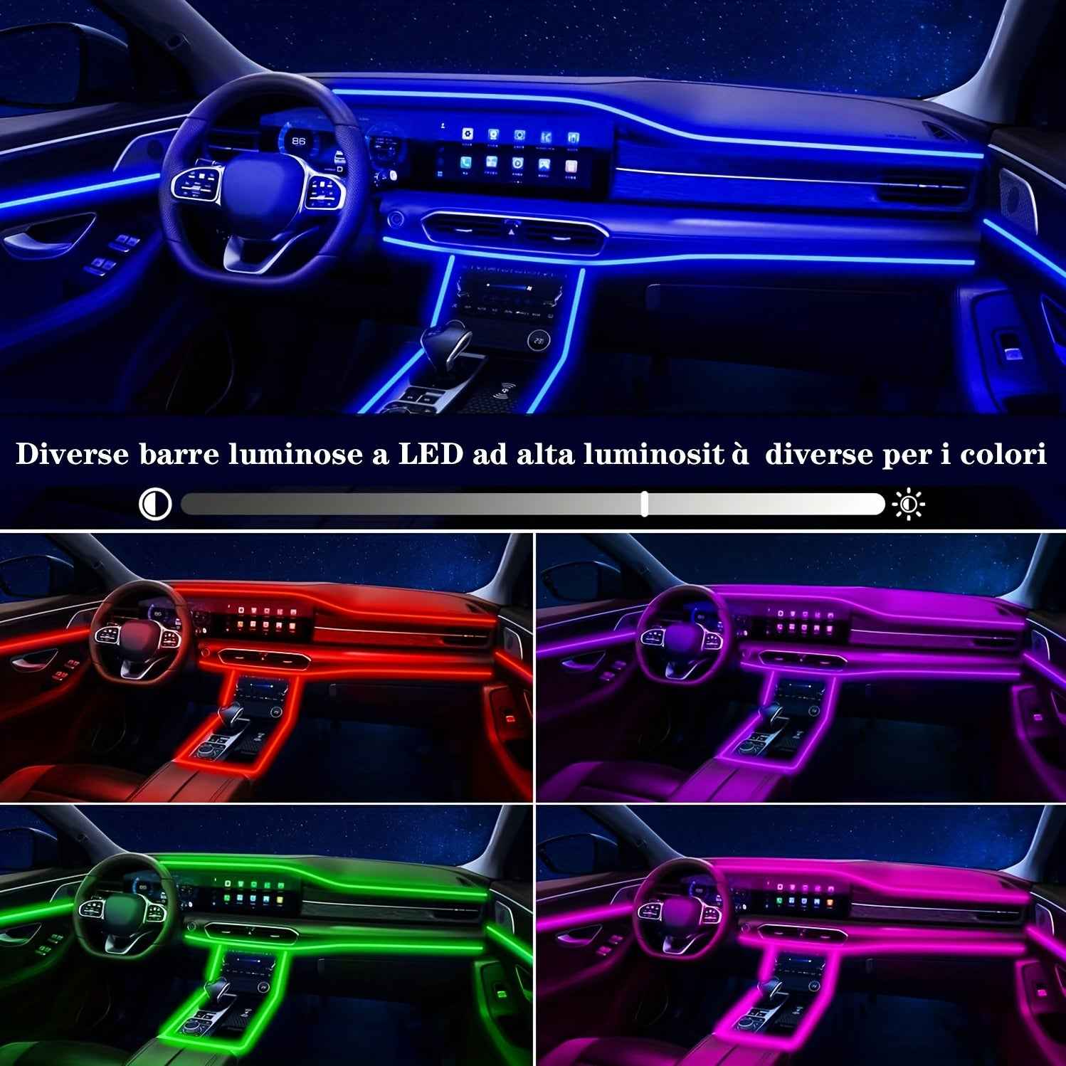 Nouvelles lumières d'ambiance LED RGB 2025 pour voiture avec synchronisation musicale par application – Image 8