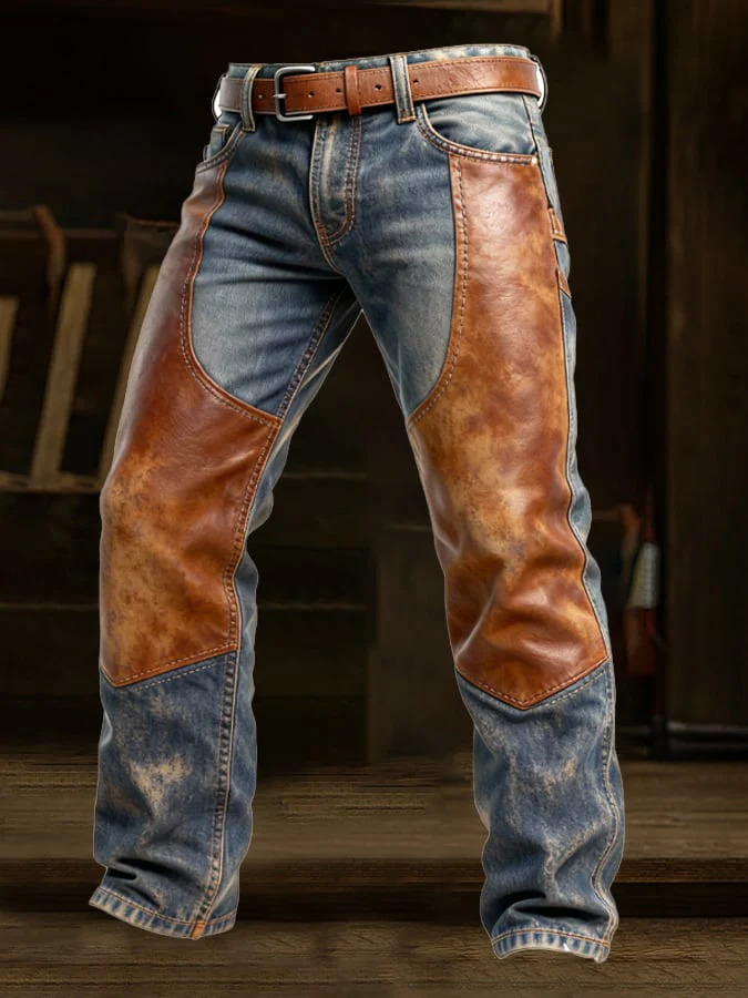 MAISON CLÉMENT PARIS™ | JEAN BIKER CUIR PATCHWORK – Image 4