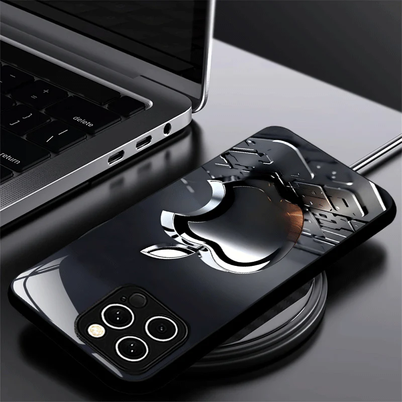 Coque en verre dépoli avec logo Apple – Image 4