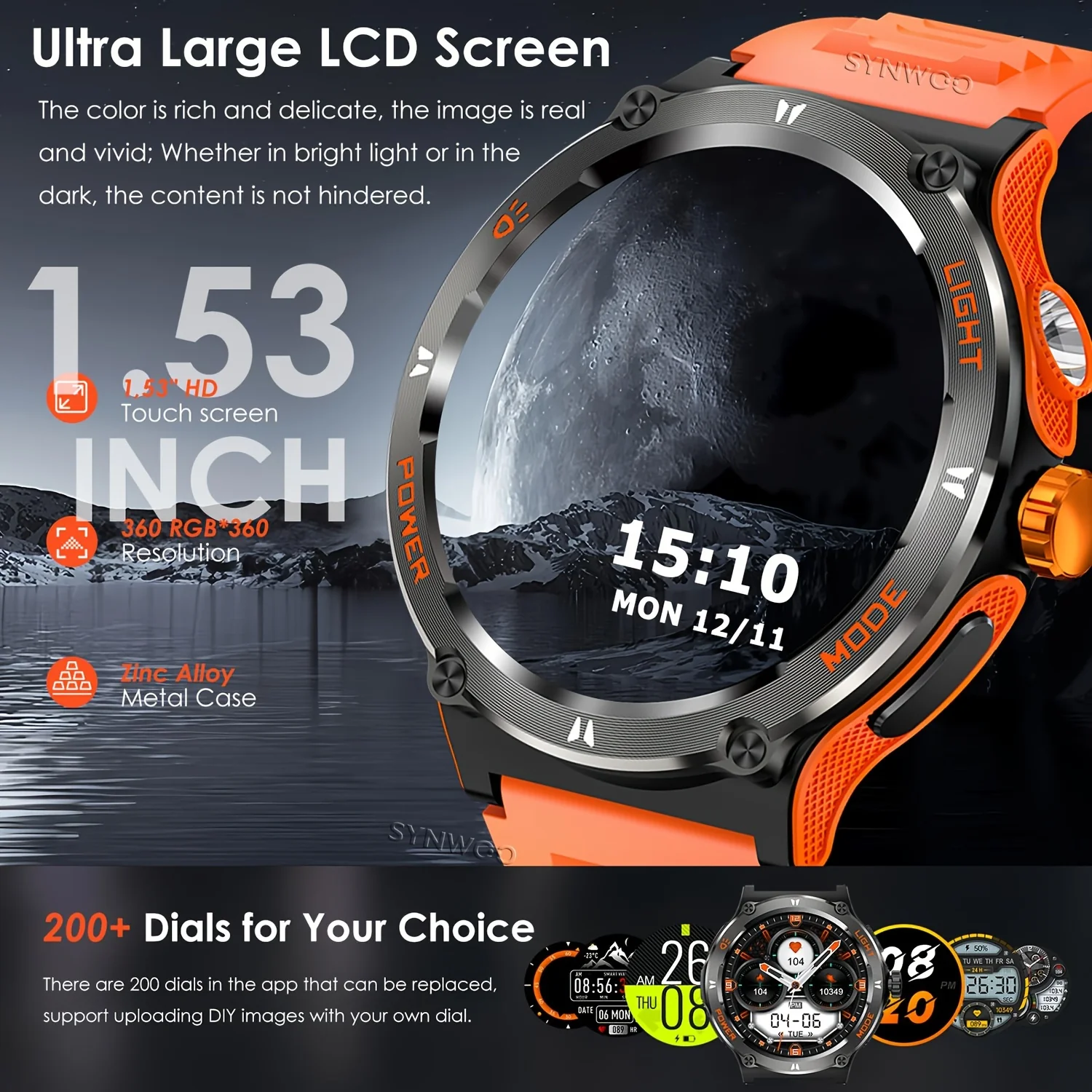 Montre connectée SYNWOO étanche IPX-8 pour hommes – Image 8