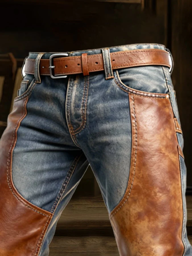 MAISON CLÉMENT PARIS™ | JEAN BIKER CUIR PATCHWORK – Image 3