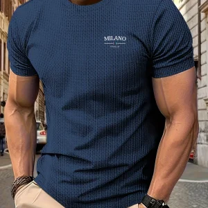 T-shirt à manches courtes et col ras du cou pour homme