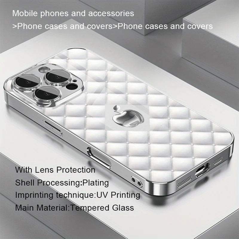 Coque de protection en verre trempé galvanisé avec motif imprimé, IPHONE – Image 3